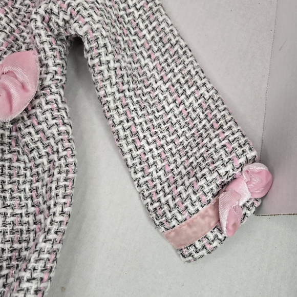 Blueberi Boulevard Pink, White, Silver Tweed Coat / Jacket Size 24M boutique - Picture 3 of 6